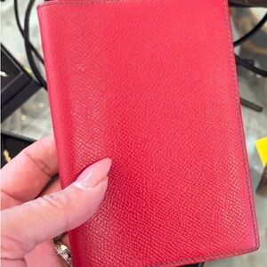 Hermes Red Leather Agenda